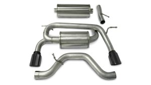 Hummer H3 Performance Exhaust - CORSA Performance - Cat Back with Single 4in Pro-Series Tips - Black - `06-`08